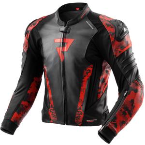 Rebelhorn Veloce zwart-camo rood leren motorjack