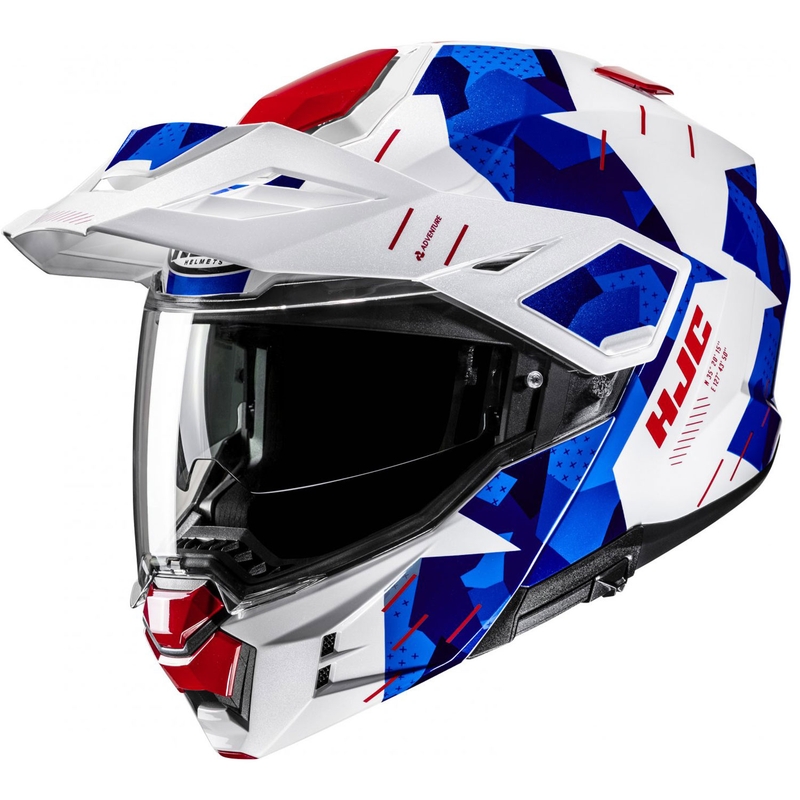 Opklapbare motorhelm HJC i80 Roki MC21 wit-blauw-rood