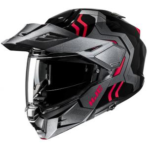 HJC i80 Velly MC1 zwart met rode opklapbare motorhelm