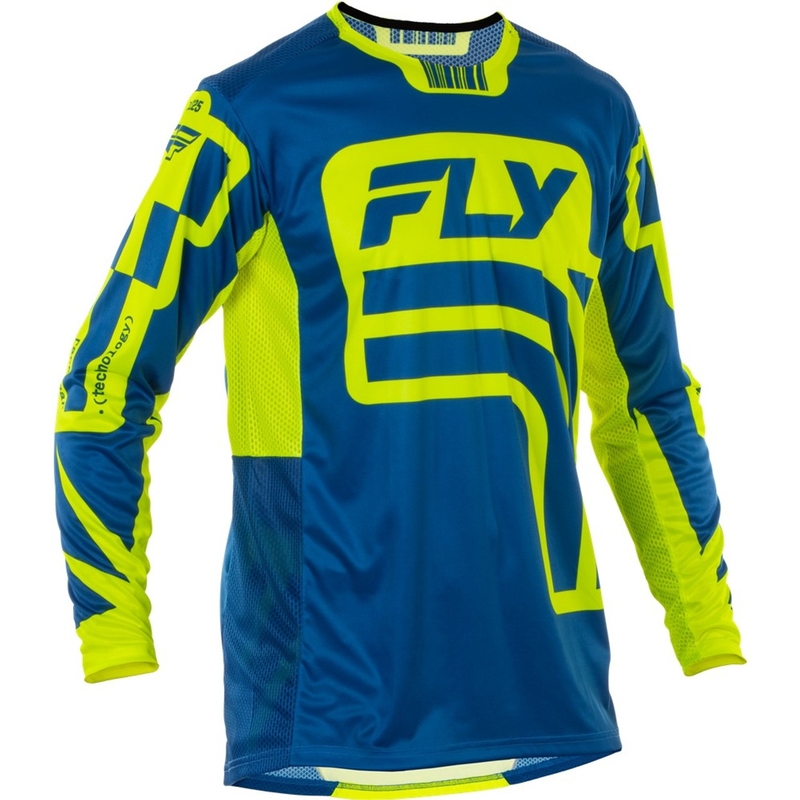 Motorcross trui FLY Racing Lite Lancer blauw-fluo geel