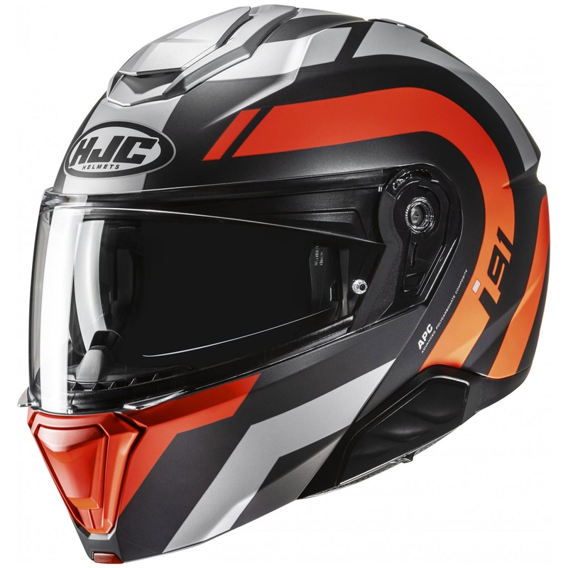 HJC i91 Arven MC6HSF flip-up motorhelm zwart-grijs-oranje