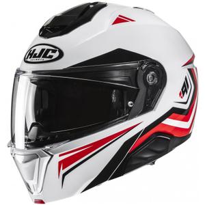 Opklapbare motorhelm HJC i91 Tricus MC1 wit-zwart-rood