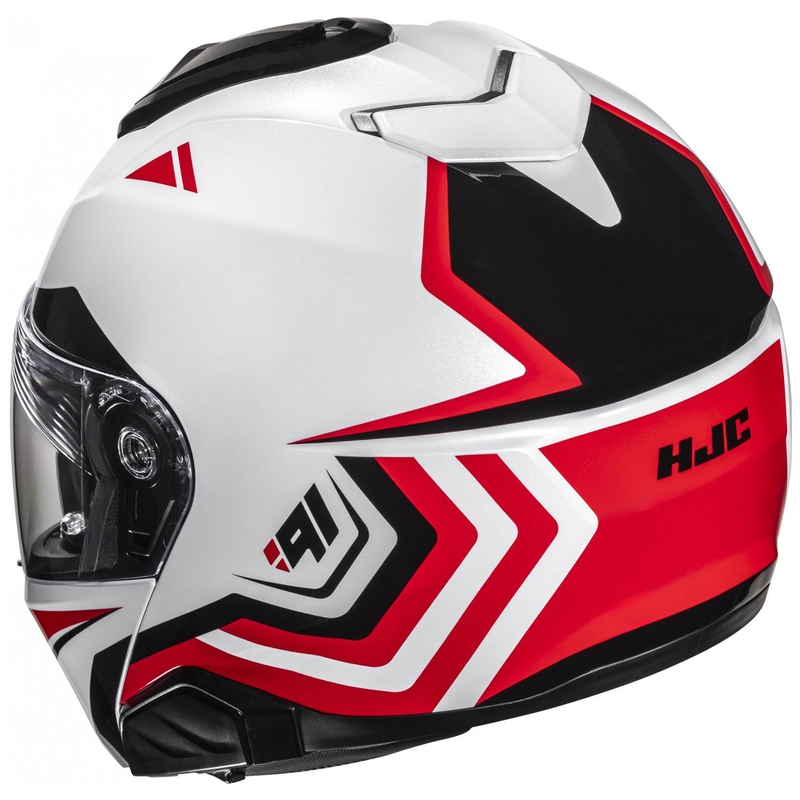 Opklapbare motorhelm HJC i91 Tricus MC1 wit-zwart-rood