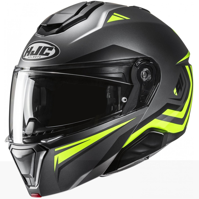 Opklapbare motorhelm HJC i91 Tricus MC3HSF zwart-fluogeel