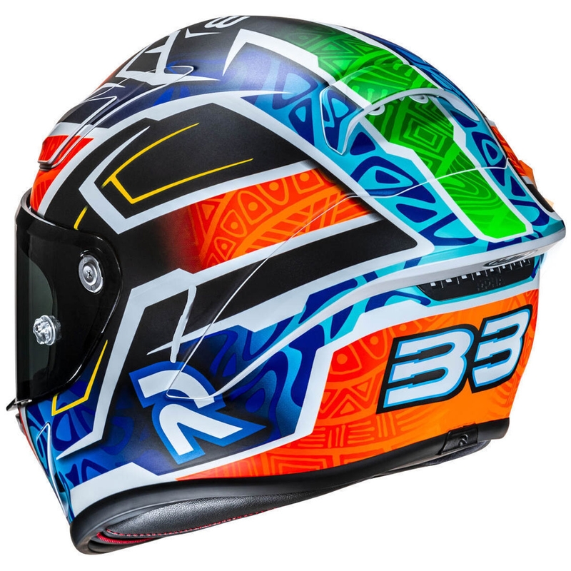 Integraal motorhelm HJC RPHA 1 Binder Replica MC27SF zwart-oranje-blauw