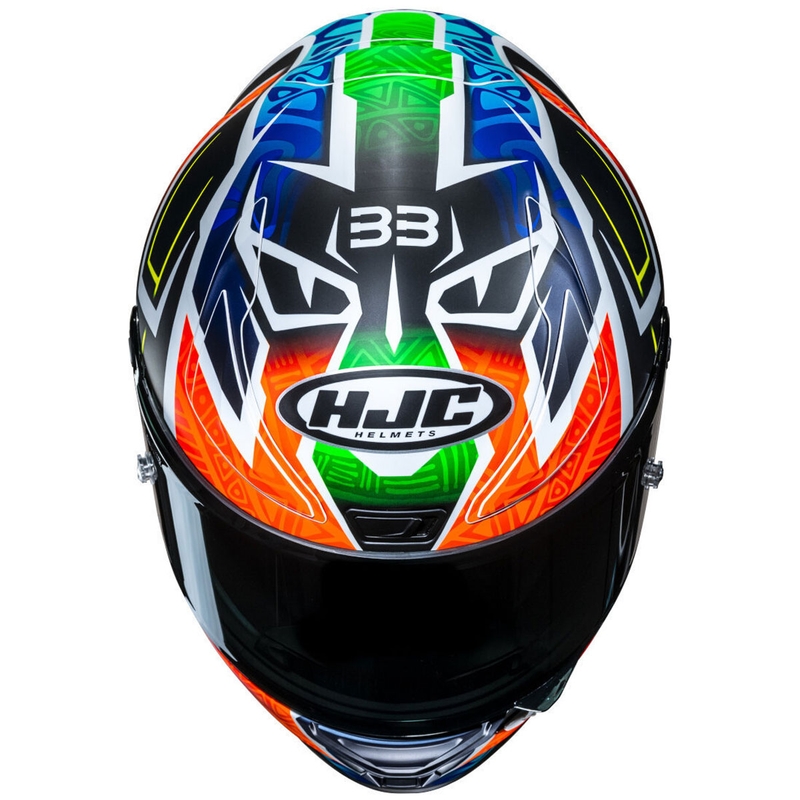 Integraal motorhelm HJC RPHA 1 Binder Replica MC27SF zwart-oranje-blauw