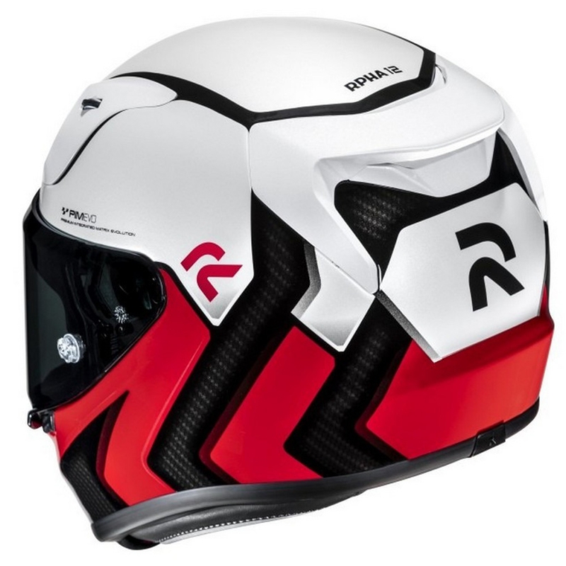 Integraal motorhelm HJC RPHA 12 Kos MC1 wit-rood-zwart