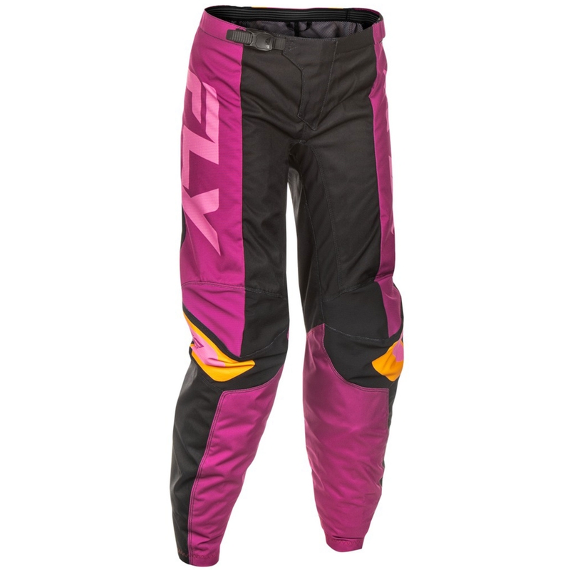 Dames motorcrossbroek FLY Racing F-16 zwart met geel