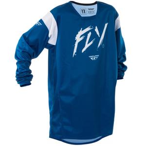 Kinder motorcross trui FLY Racing Kinetic Stoke blauw en wit