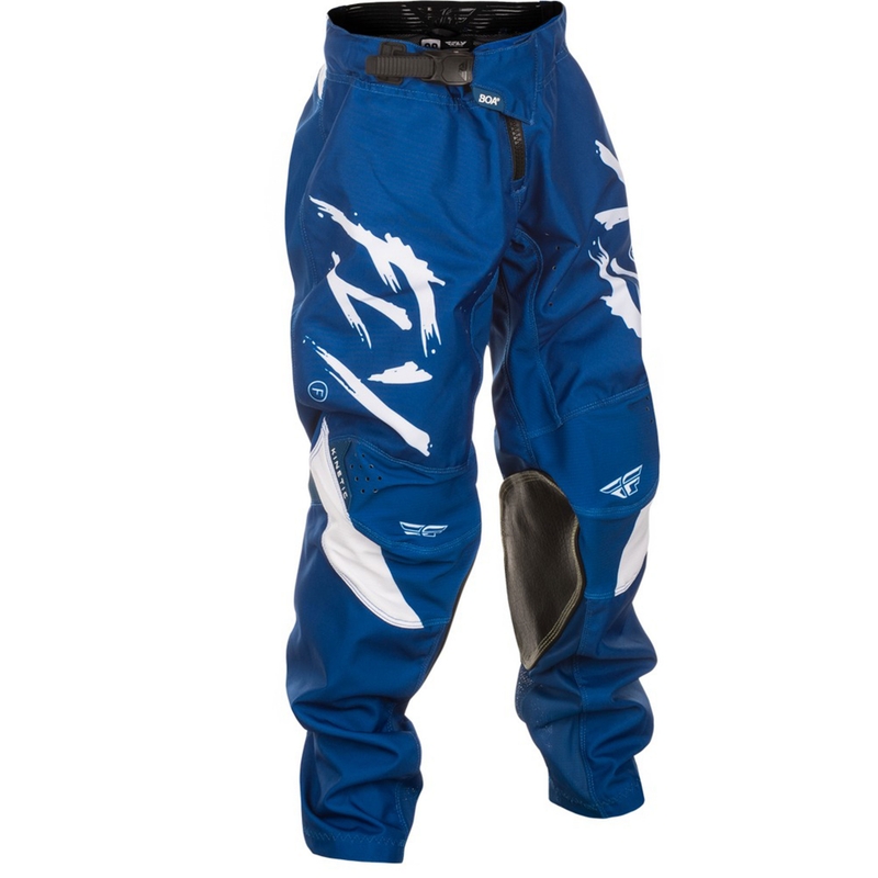 Kinder motorcrossbroek FLY Racing Kinetic Stoke blauw en wit