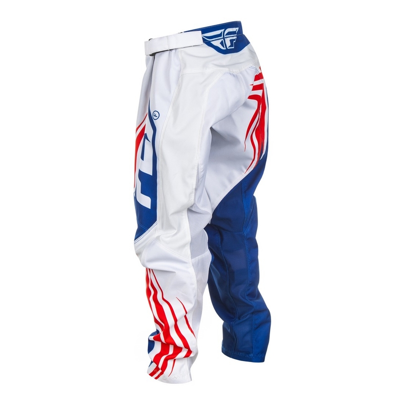 Kinder motorcrossbroek FLY Racing F-16 rood, wit en blauw