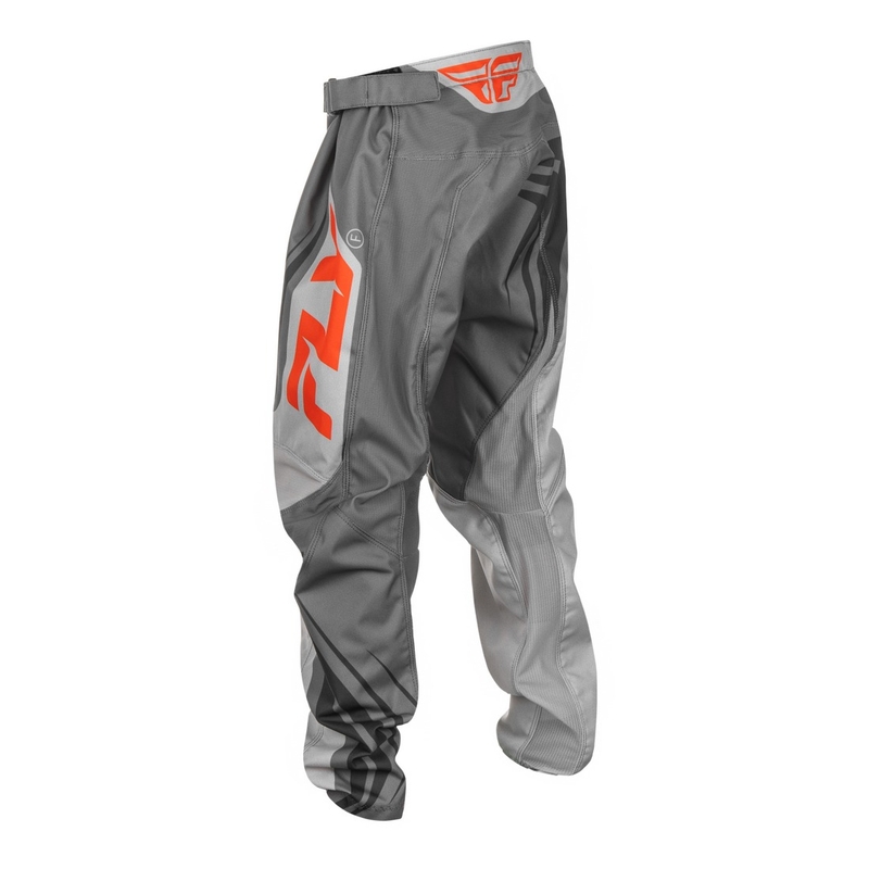 Kinder motorcrossbroek FLY Racing F-16 grijs-oranje