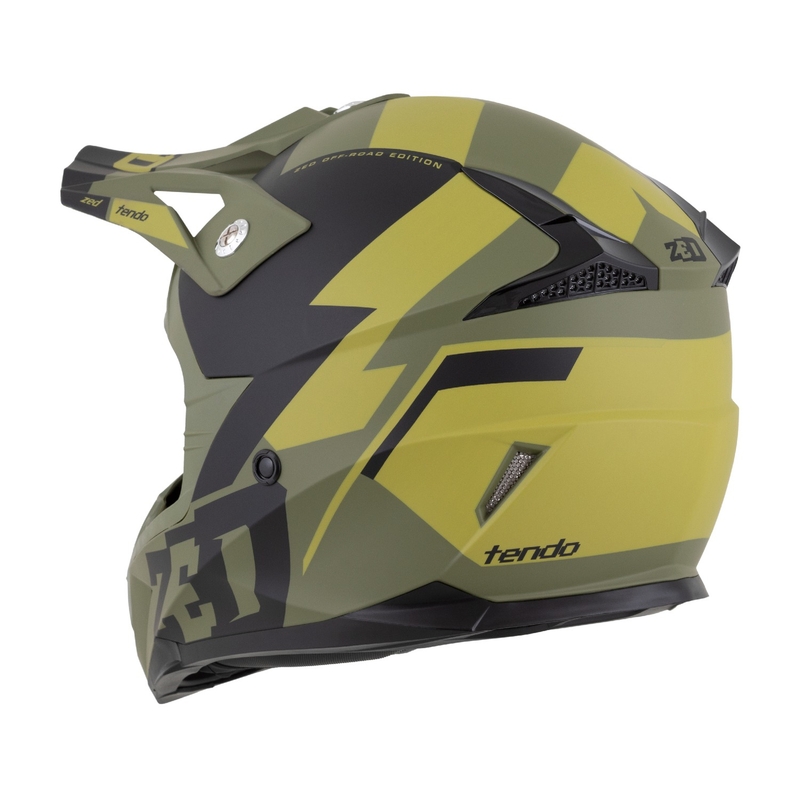 Motorcrosshelm ZED X1.9 Tendo donkergroen-lichtgroen
