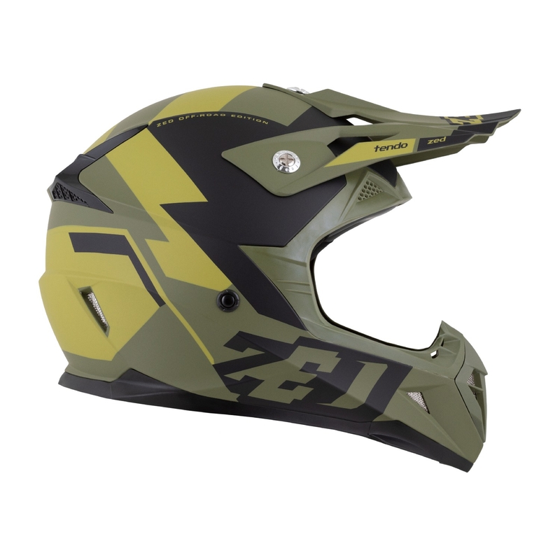 Motorcrosshelm ZED X1.9 Tendo donkergroen-lichtgroen