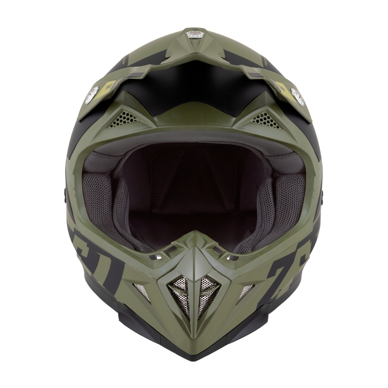 Motorcrosshelm ZED X1.9 Tendo donkergroen-lichtgroen
