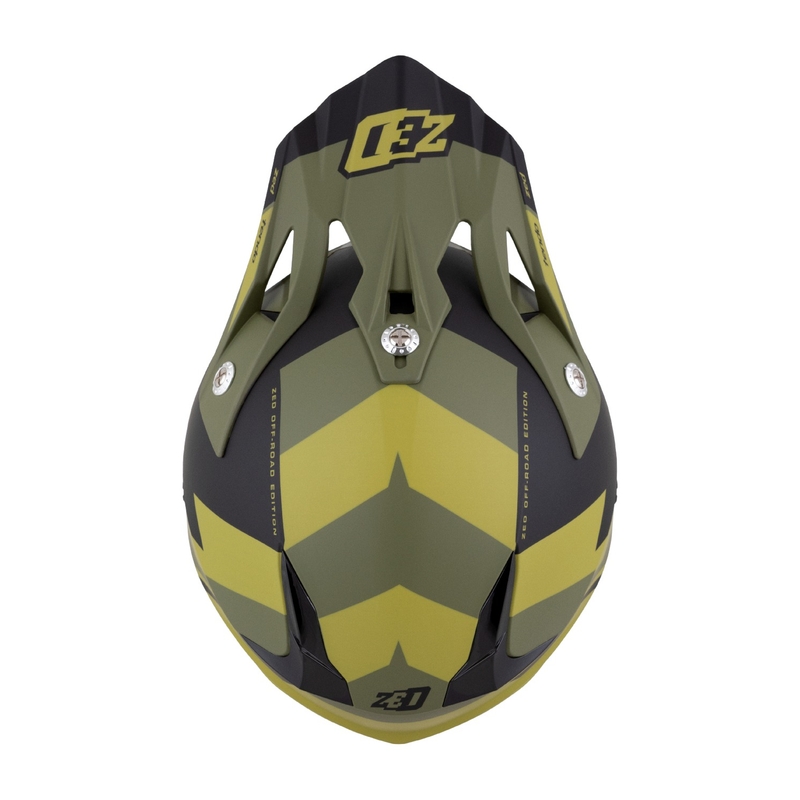 Motorcrosshelm ZED X1.9 Tendo donkergroen-lichtgroen