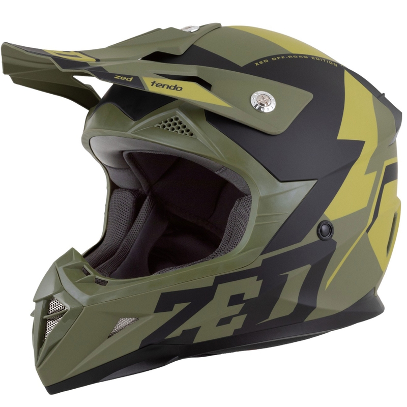Motorcrosshelm ZED X1.9 Tendo donkergroen-lichtgroen