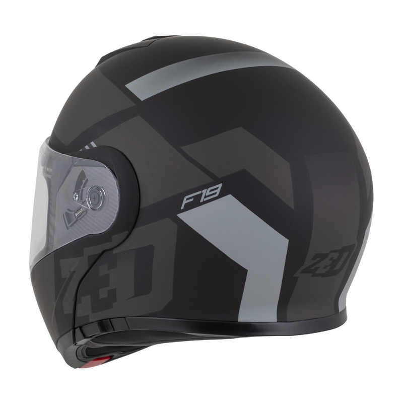 Opklapbare motorhelm ZED F19 mat zwart-grijs