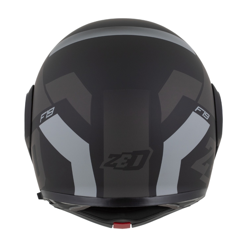 Opklapbare motorhelm ZED F19 mat zwart-grijs