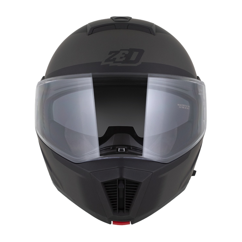 Opklapbare motorhelm ZED F19 mat zwart-grijs