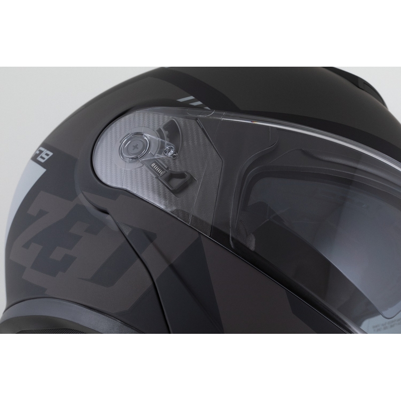 Opklapbare motorhelm ZED F19 mat zwart-grijs