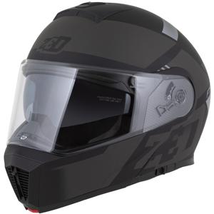 Opklapbare motorhelm ZED F19 mat zwart-grijs