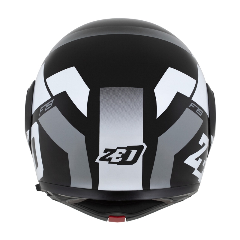 Opklapbare motorhelm ZED F19 zwart-wit-grijs