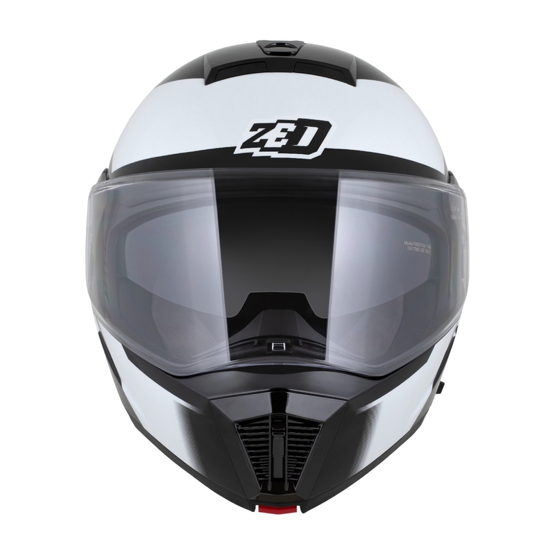 Opklapbare motorhelm ZED F19 zwart-wit-grijs