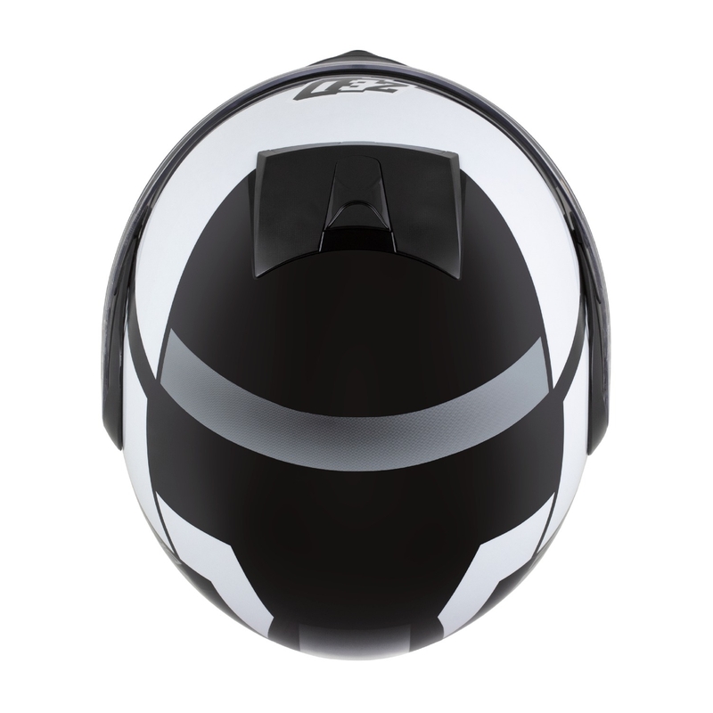 Opklapbare motorhelm ZED F19 zwart-wit-grijs