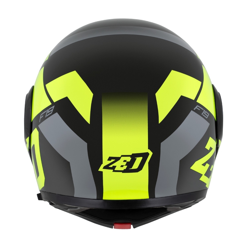 Opklapbare motorhelm ZED F19 zwart-fluogeel