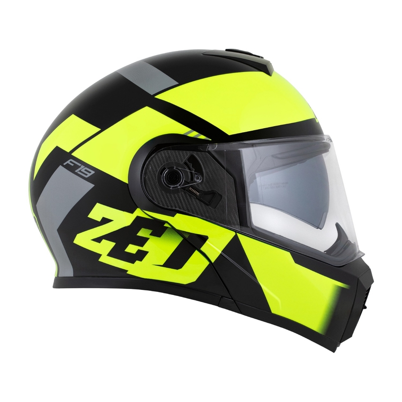 Opklapbare motorhelm ZED F19 zwart-fluogeel