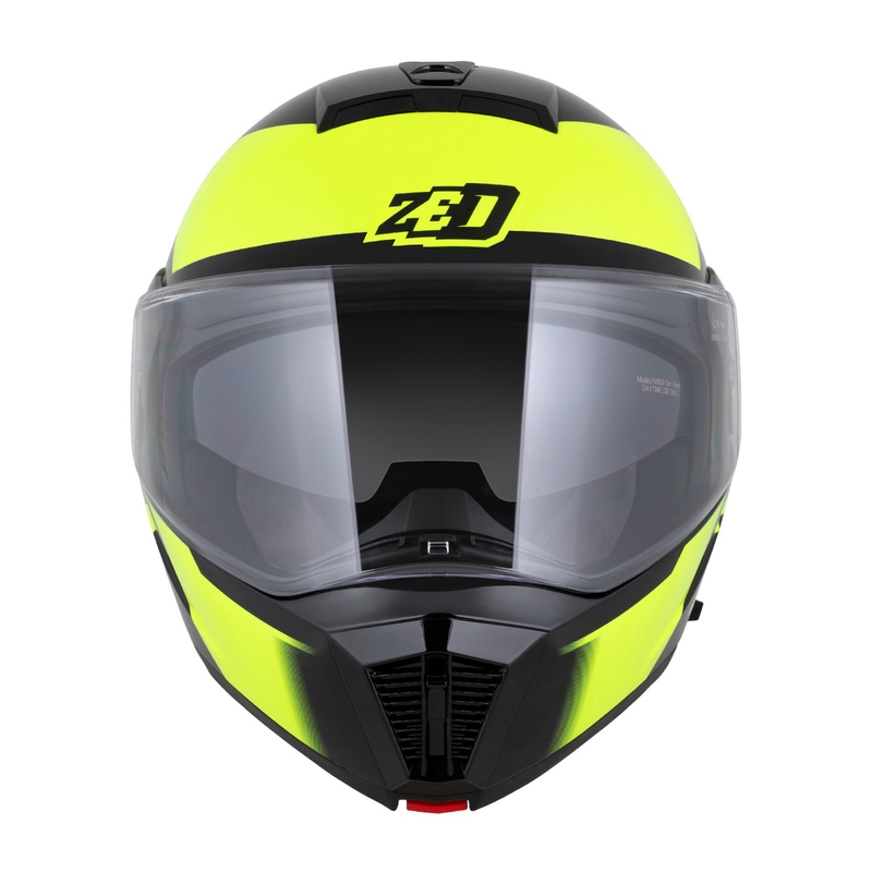Opklapbare motorhelm ZED F19 zwart-fluogeel