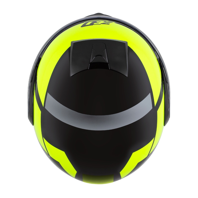 Opklapbare motorhelm ZED F19 zwart-fluogeel
