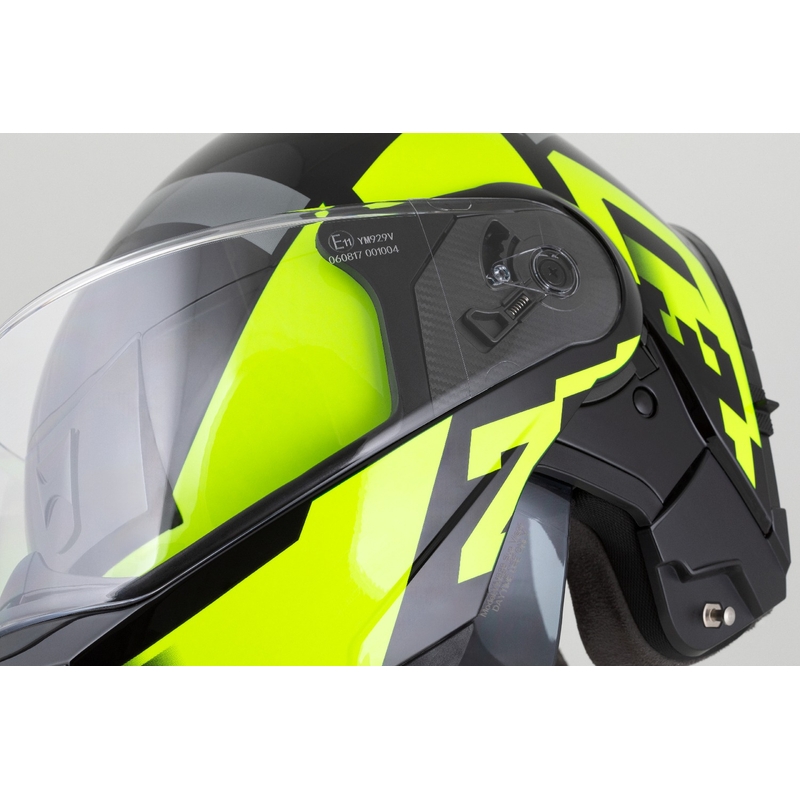 Opklapbare motorhelm ZED F19 zwart-fluogeel