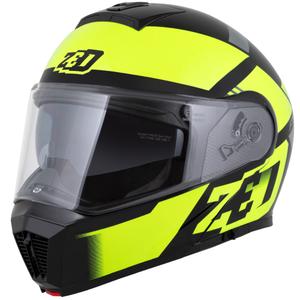 Opklapbare motorhelm ZED F19 zwart-fluogeel