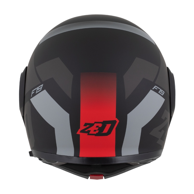 Opklapbare motorhelm ZED F19 mat zwart-fluorood-grijs