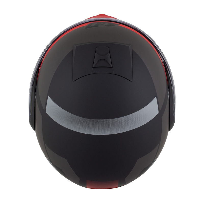 Opklapbare motorhelm ZED F19 mat zwart-fluorood-grijs