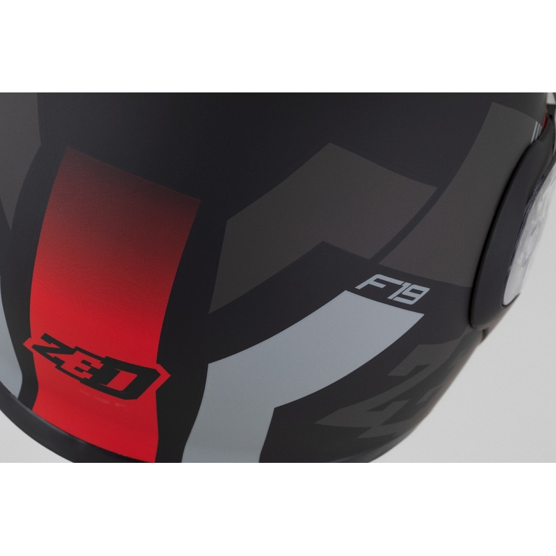 Opklapbare motorhelm ZED F19 mat zwart-fluorood-grijs