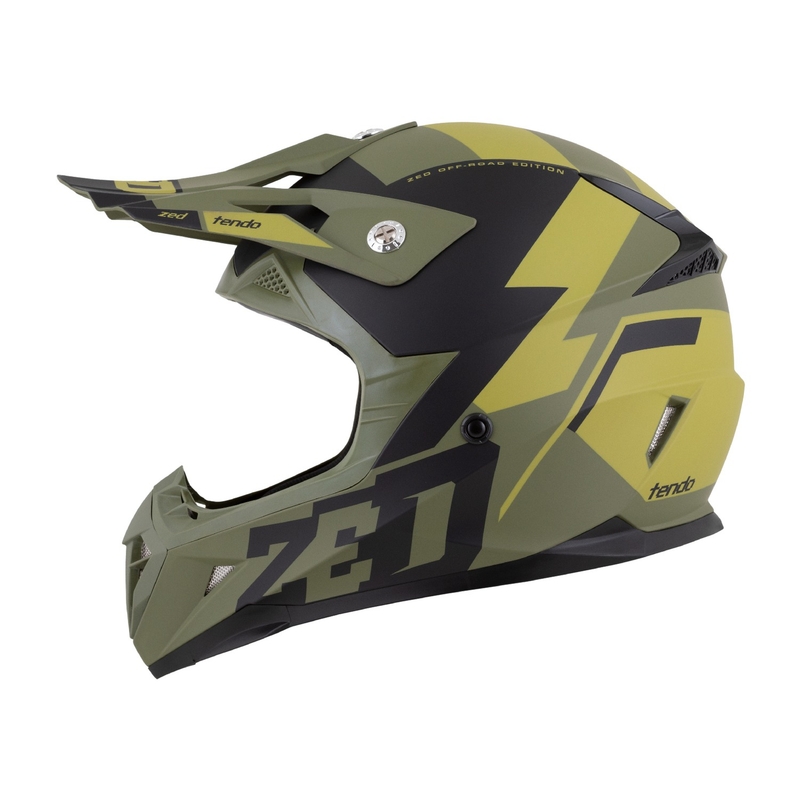 Kinder motorcrosshelm ZED X1.9 Tendo donkergroen-lichtgroen