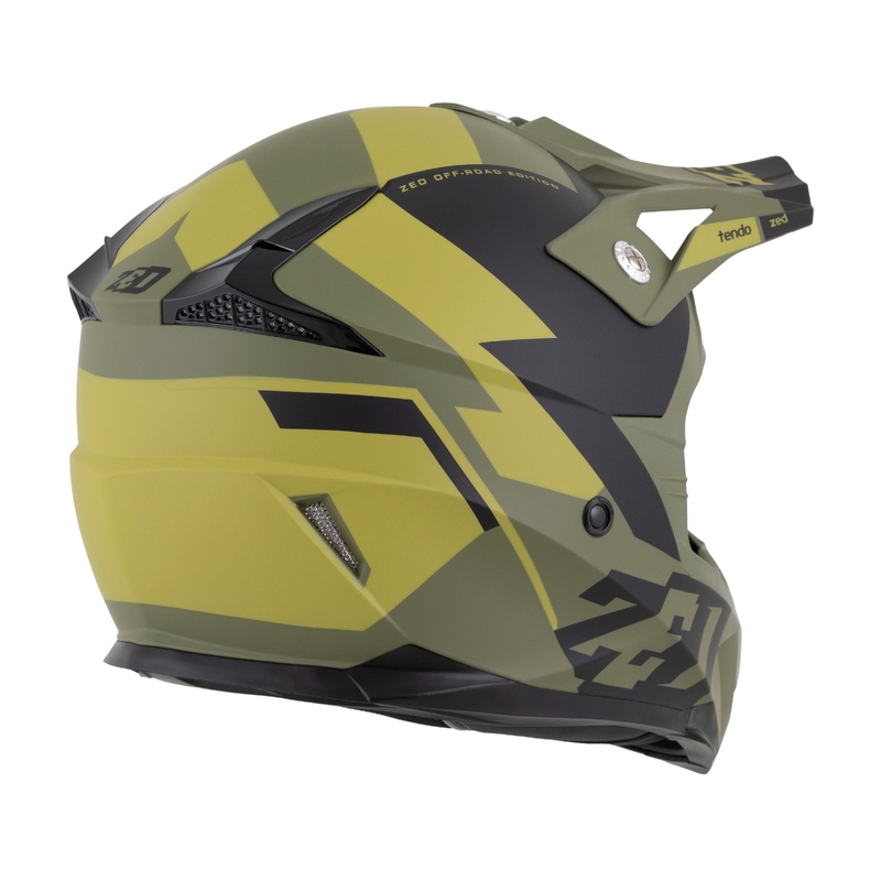 Kinder motorcrosshelm ZED X1.9 Tendo donkergroen-lichtgroen