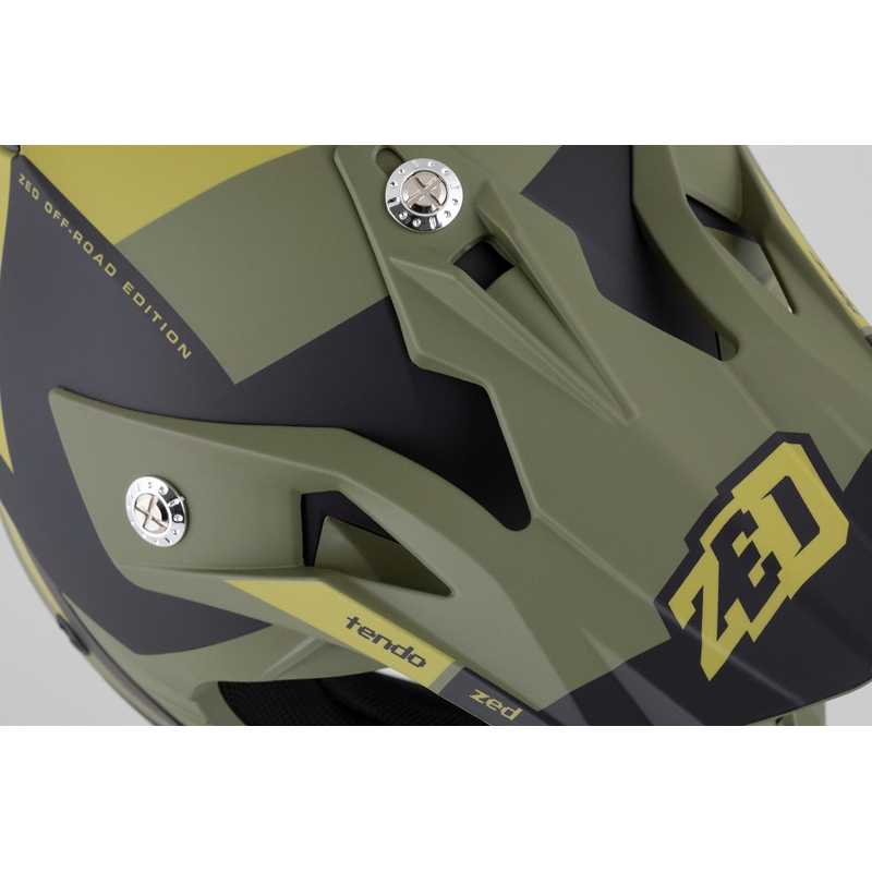 Kinder motorcrosshelm ZED X1.9 Tendo donkergroen-lichtgroen