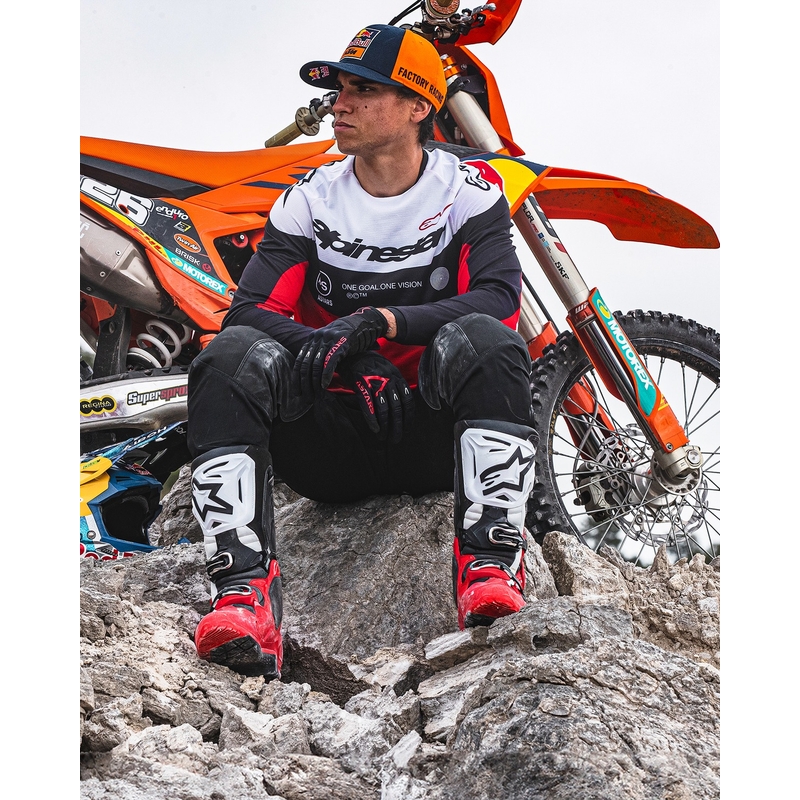 Alpinestars Tech 10 Enduro rood-zwart-wit motorlaarzen