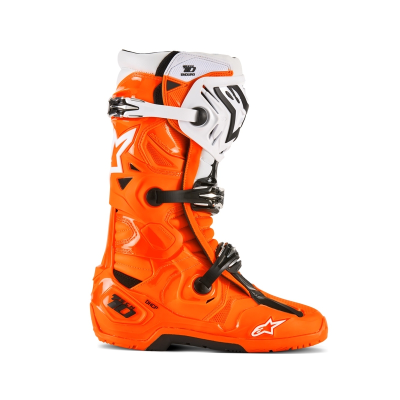Alpinestars Tech 10 Enduro fluor oranje-zwart-wit motorlaarzen