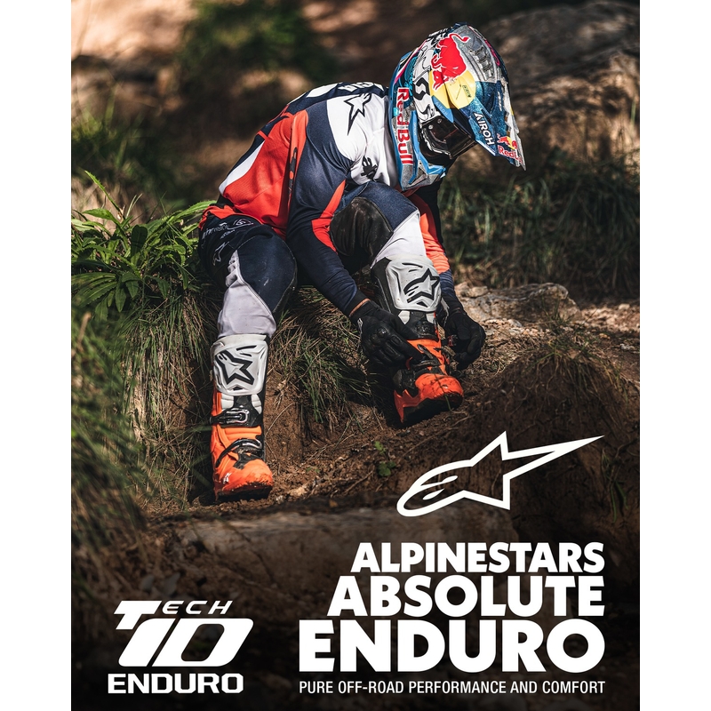Alpinestars Tech 10 Enduro fluor oranje-zwart-wit motorlaarzen