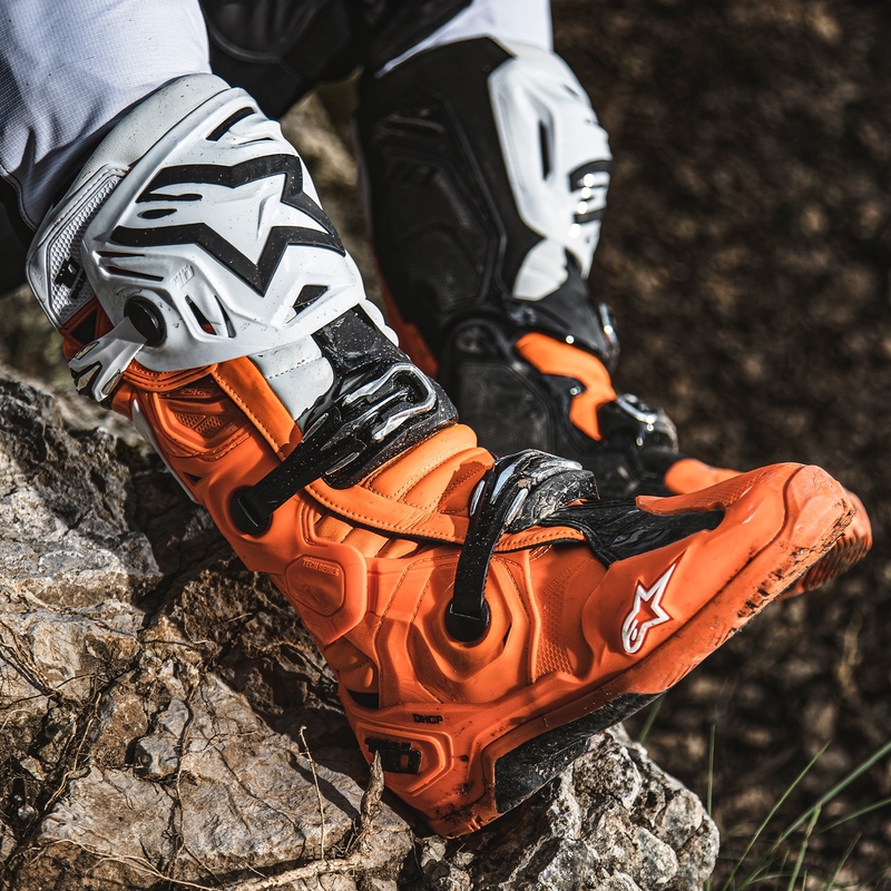 Alpinestars Tech 10 Enduro fluor oranje-zwart-wit motorlaarzen