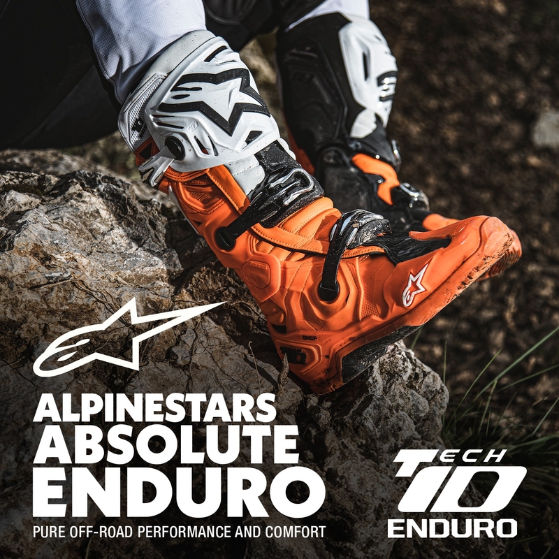 Alpinestars Tech 10 Enduro fluor oranje-zwart-wit motorlaarzen