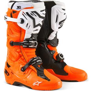 Alpinestars Tech 10 Enduro fluor oranje-zwart-wit motorlaarzen