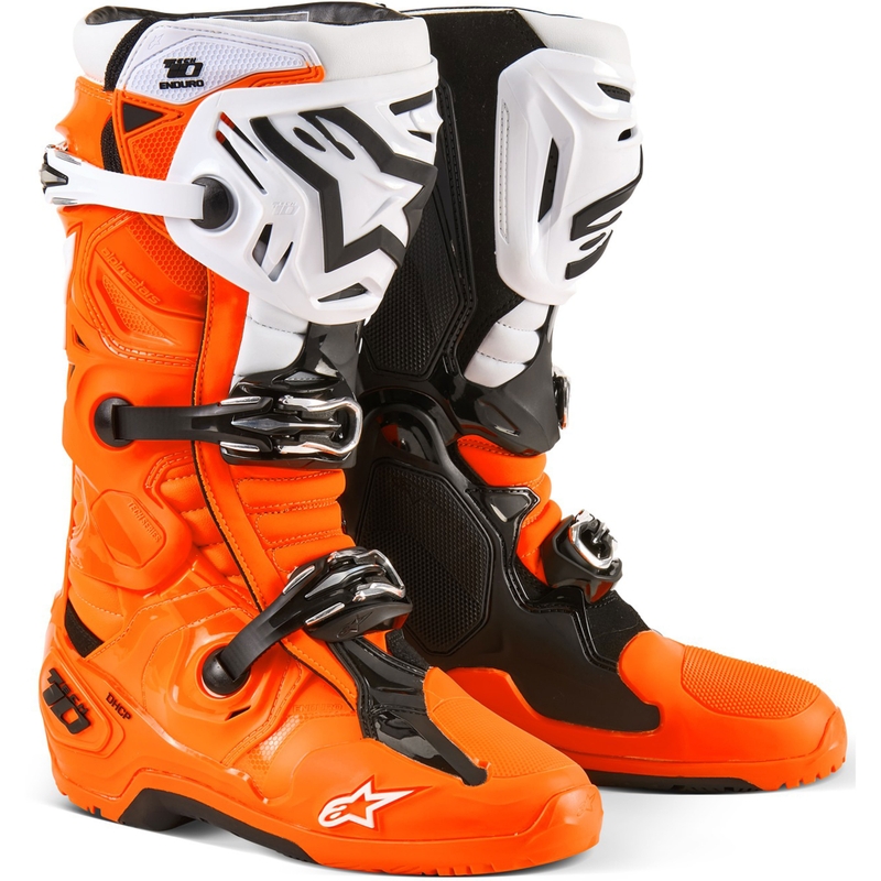Alpinestars Tech 10 Enduro fluor oranje-zwart-wit motorlaarzen