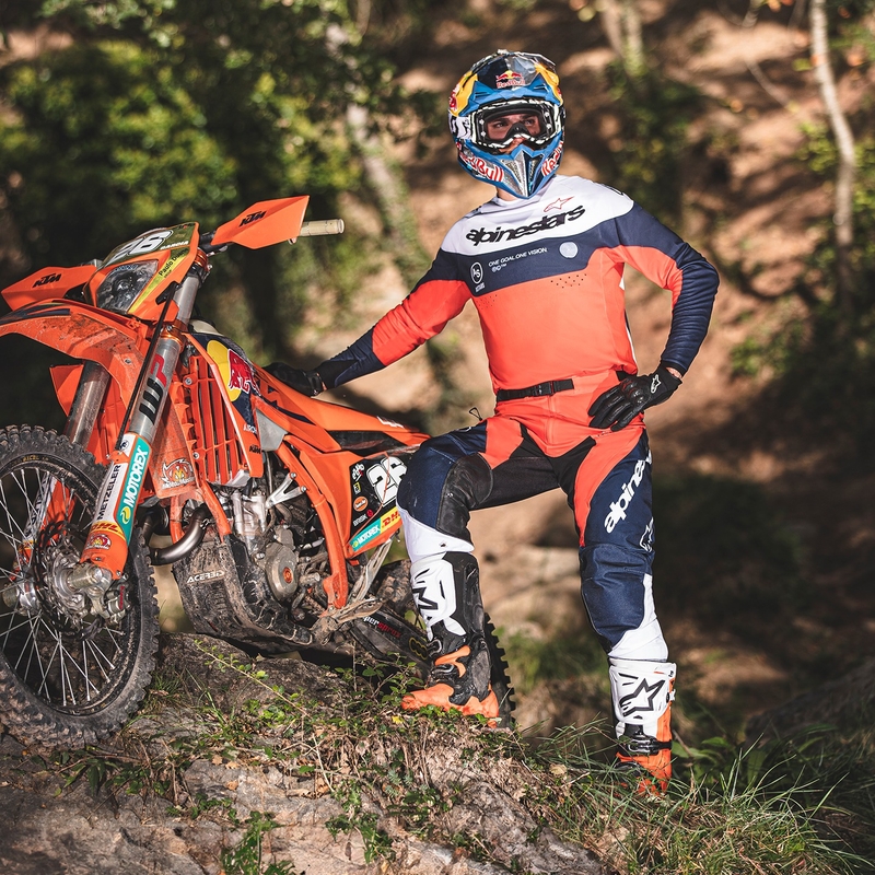 Alpinestars PRO-Dura Motorcrossbroek blauw-oranje-wit