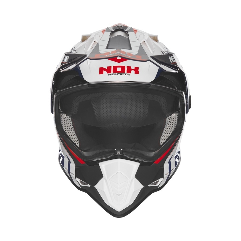 Enduro motorhelm NOX N312 Vapor wit-zwart-blauw